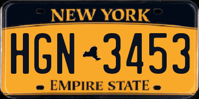 NY license plate HGN3453