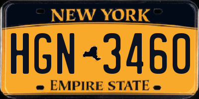 NY license plate HGN3460