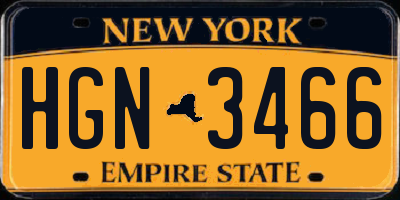 NY license plate HGN3466