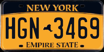 NY license plate HGN3469