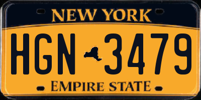 NY license plate HGN3479