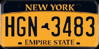NY license plate HGN3483