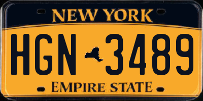 NY license plate HGN3489