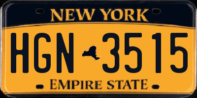 NY license plate HGN3515