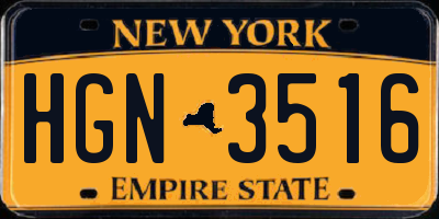 NY license plate HGN3516