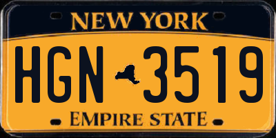 NY license plate HGN3519