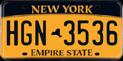 NY license plate HGN3536