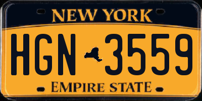 NY license plate HGN3559