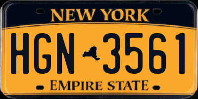 NY license plate HGN3561