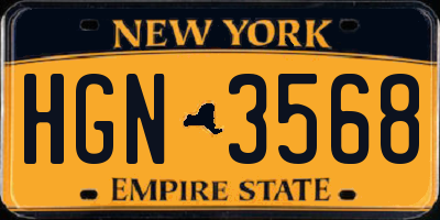 NY license plate HGN3568