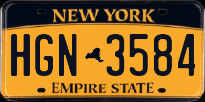 NY license plate HGN3584