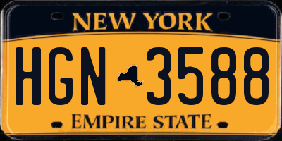 NY license plate HGN3588
