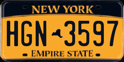NY license plate HGN3597