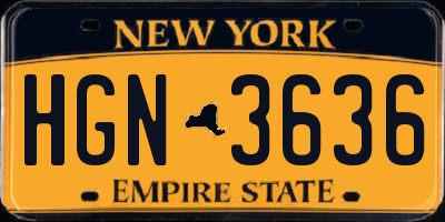 NY license plate HGN3636