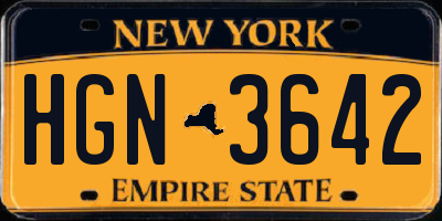 NY license plate HGN3642