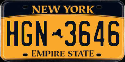 NY license plate HGN3646