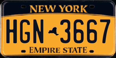 NY license plate HGN3667