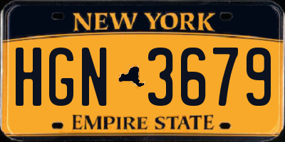 NY license plate HGN3679
