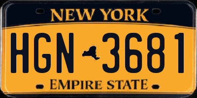 NY license plate HGN3681