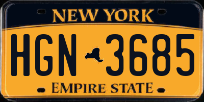 NY license plate HGN3685