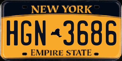 NY license plate HGN3686