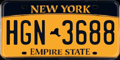 NY license plate HGN3688
