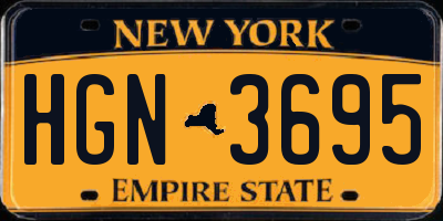 NY license plate HGN3695