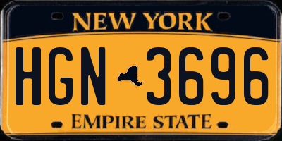 NY license plate HGN3696