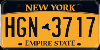 NY license plate HGN3717