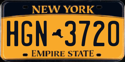 NY license plate HGN3720