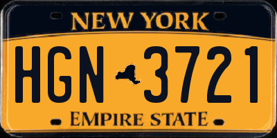NY license plate HGN3721