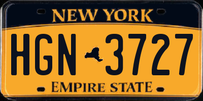 NY license plate HGN3727