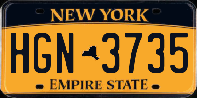 NY license plate HGN3735