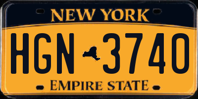 NY license plate HGN3740