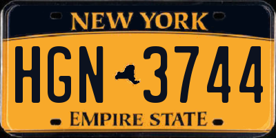 NY license plate HGN3744