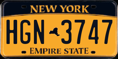 NY license plate HGN3747