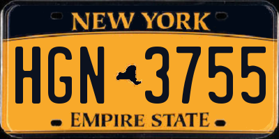 NY license plate HGN3755
