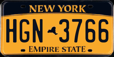 NY license plate HGN3766