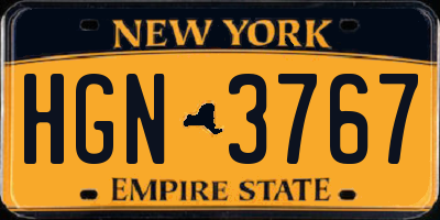 NY license plate HGN3767