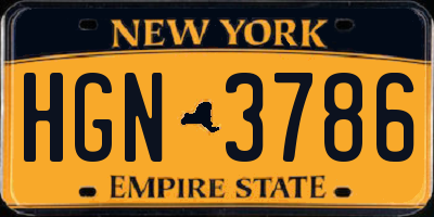 NY license plate HGN3786
