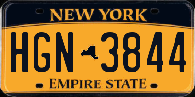 NY license plate HGN3844