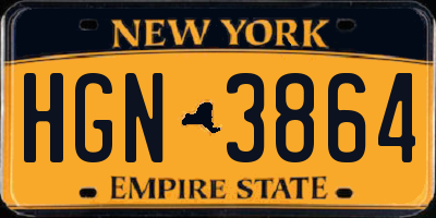 NY license plate HGN3864