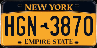 NY license plate HGN3870