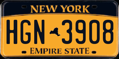 NY license plate HGN3908