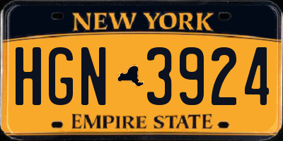 NY license plate HGN3924