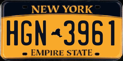 NY license plate HGN3961