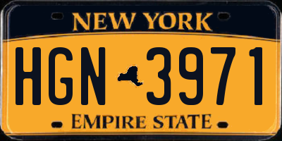 NY license plate HGN3971