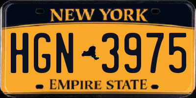 NY license plate HGN3975