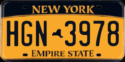NY license plate HGN3978