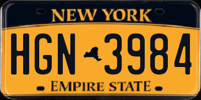 NY license plate HGN3984